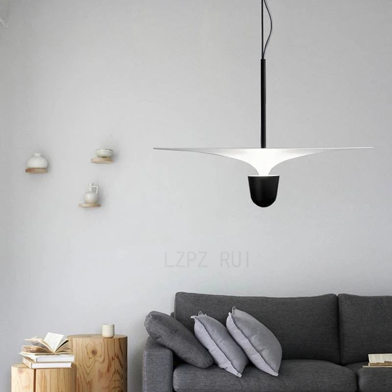 lampe suspendue industrielle moderne avec soucoupe volante led décorative - vue 3 sur 7