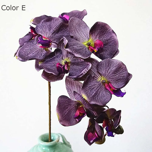 10 têtes d'orchidées artificielles rétro pour décorations élégantes - vue 6 sur 17