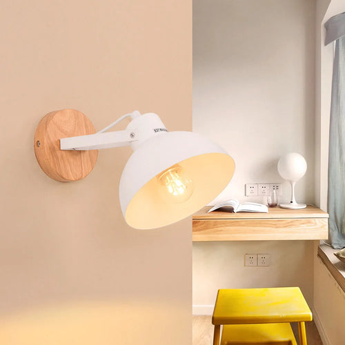 Applique murale industrielle nordique lumières Wandlamp rétro Applique murale en bois E27 LED intérieur chambre salle de bains balcon Bar allée éclairage - vue 4 sur 8