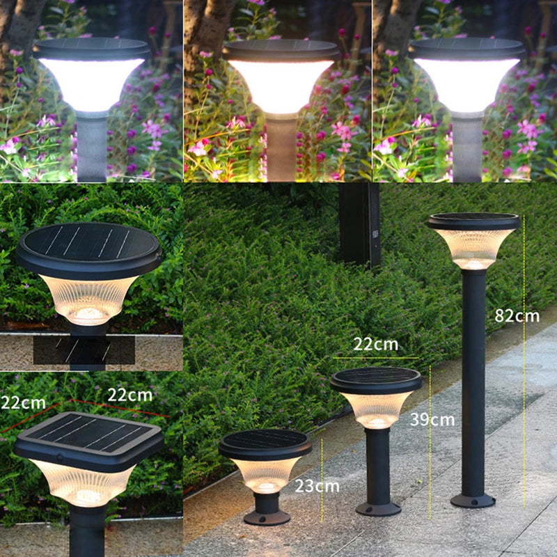 Lampe de pelouse solaire extérieure LED lampe de stigmatisation rougeoyante sans électricité couloir de jardin moderne terrasse ronde lumières de pelouse imperméables - vue 3 sur 18