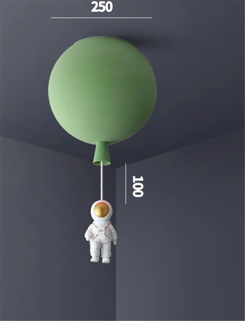 plafonnier led nordique avec astronaute et ballons pour enfants - vue 15 sur 28