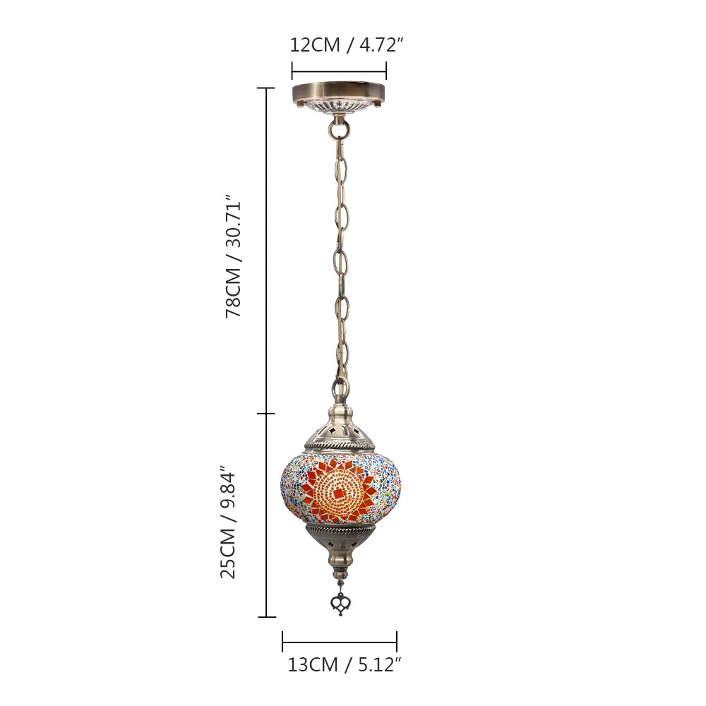 suspension turque en verre mosaïque artisanale décoration méditerranéenne - vue 16 sur 27