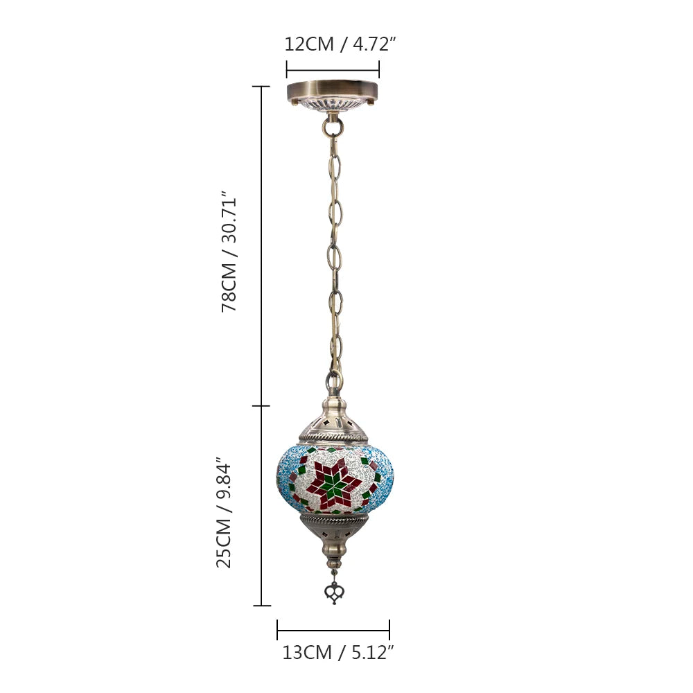 suspension turque en verre mosaïque artisanale décoration méditerranéenne - vue 12 sur 27