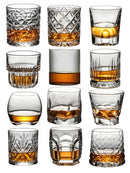 Verres whisky old fashioned relief gravé style élégant