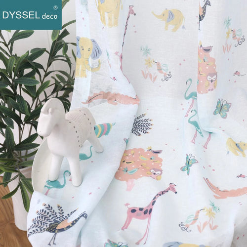Rideau chambre enfant tulle animaux style européen - vue 6 sur 10