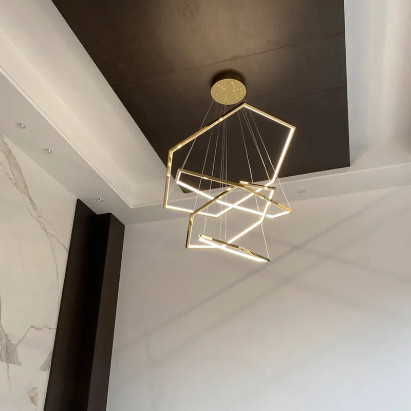lustre led moderne en acier inoxydable pour intérieur créatif - vue 6 sur 8