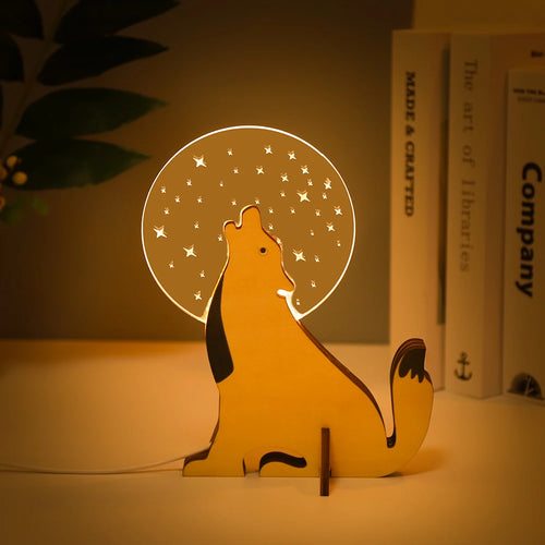lampe de chevet enfant led bois acrylique usb veilleuse - vue 4 sur 17
