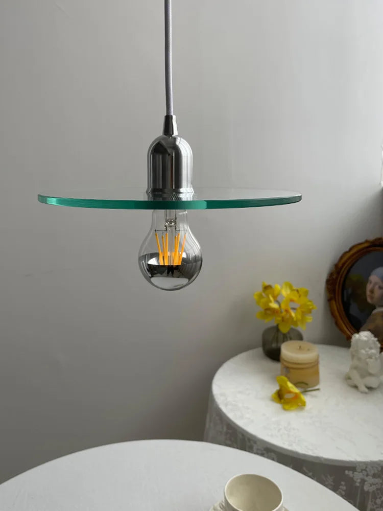 lustre rétro en verre clair suspendu pour décoration café bar