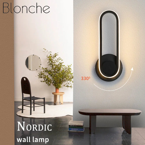 Modern minimalist LED wall light for decorative interiors - vue 3 sur 9
