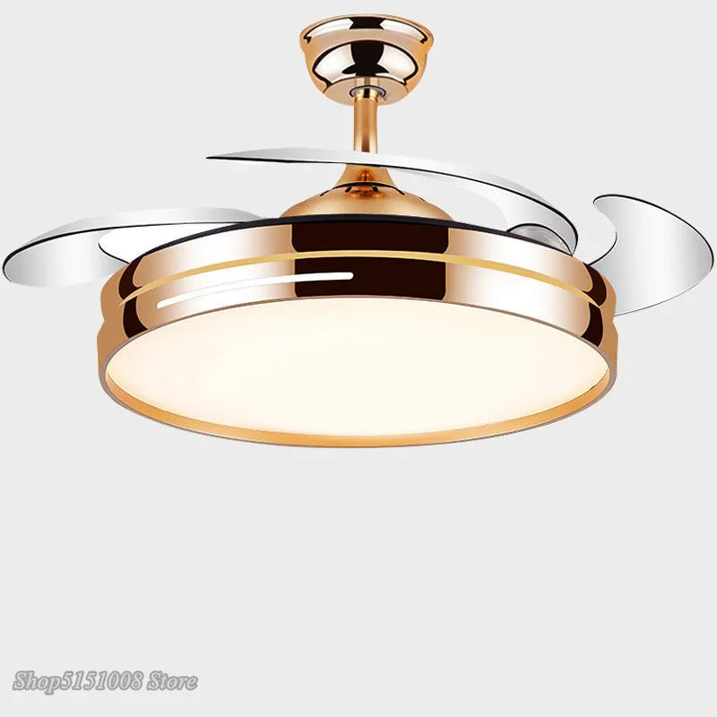 ventilateur de plafond nordique moderne avec lumière led - vue 7 sur 10