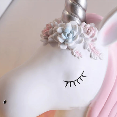 Applique murale résine LED licorne chambre fille princesse - vue 7 sur 23