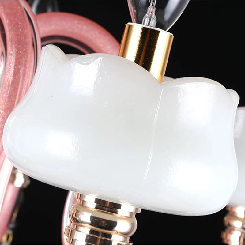 lustre moderne en cristal avec éclairage led créatif - vue 7 sur 9