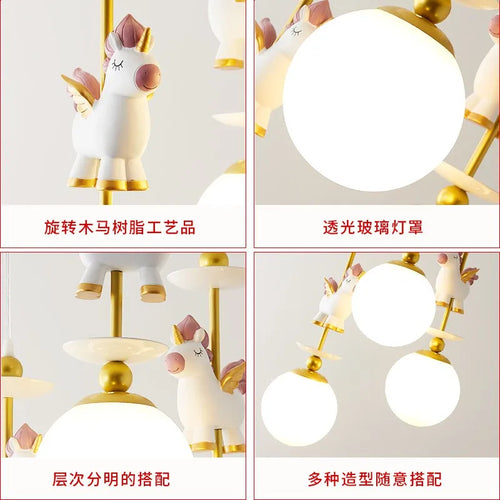 Modern minimalist nordic children's chandelier - vue 5 sur 5