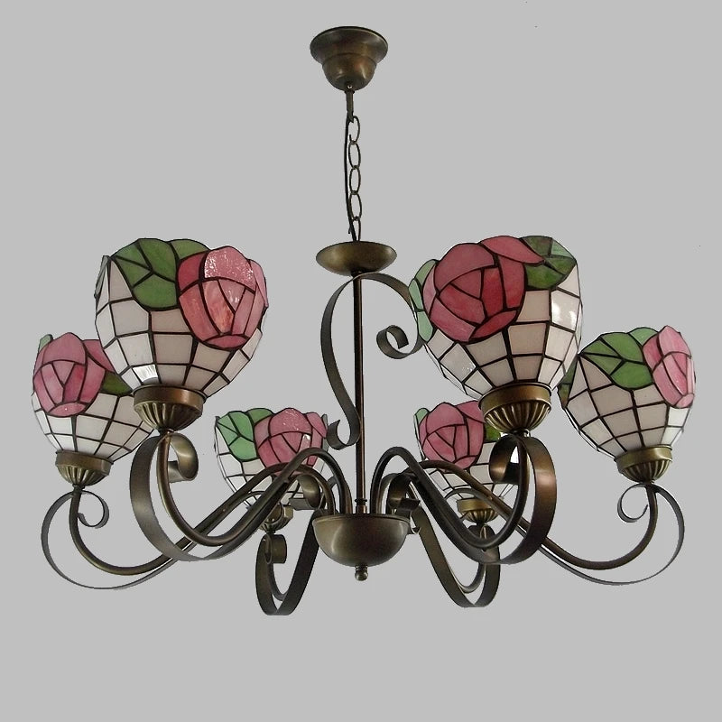 lustre européen à 6 têtes en fer moderne pour éclairage en verre - vue 6 sur 6