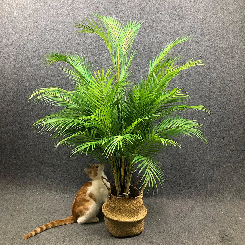plantes tropicales palmier artificiel avec feuilles monstera décoration jardin - vue 2 sur 12