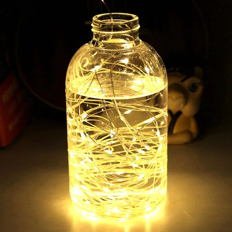 guirlande lumineuse led télécommandée fil de cuivre décorative étanche - vue 3 sur 12