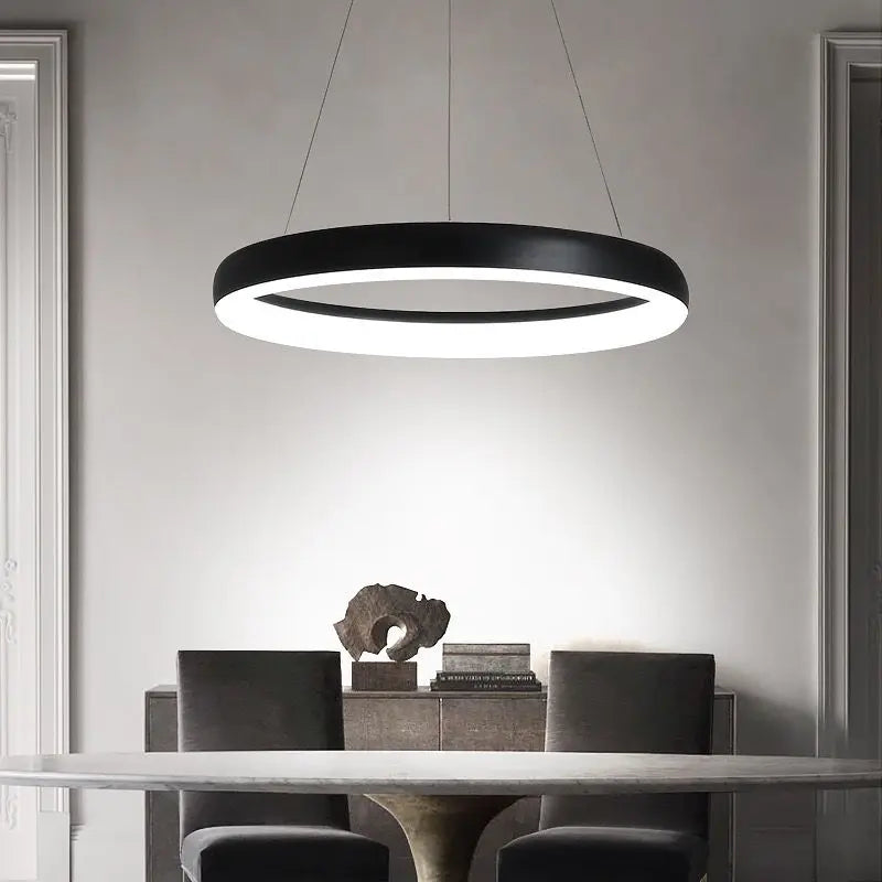 Lustre de salon circulaire moderne minimaliste - vue 6 sur 8