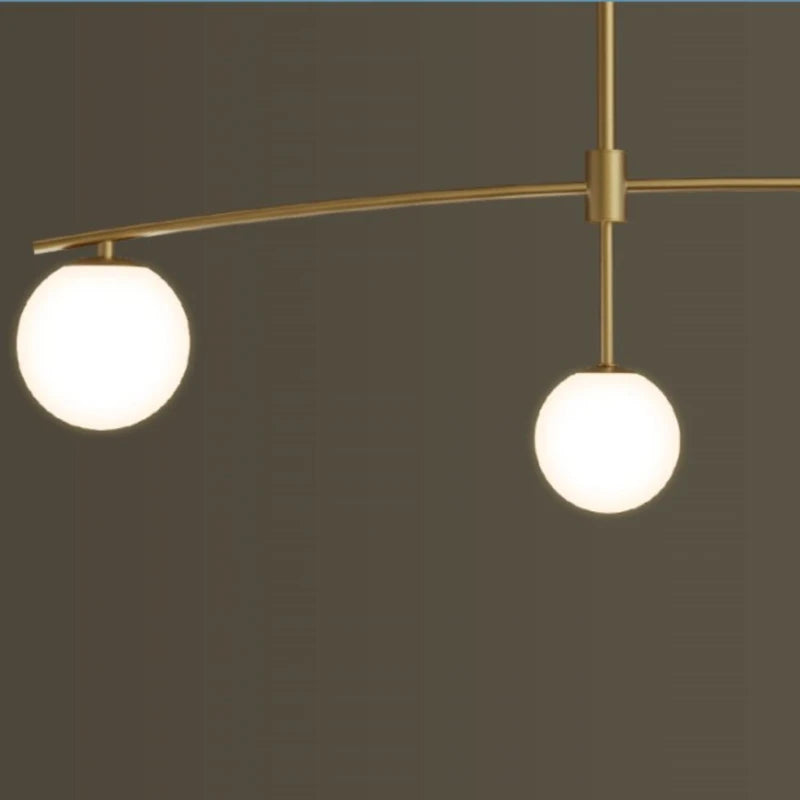 lustre moderne en métal et verre pour intérieur nordique - vue 7 sur 9