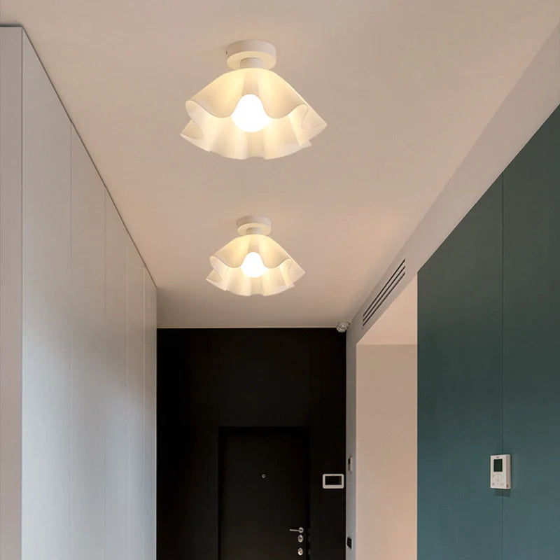 plafonnier led design nordique moderne en acrylique à fleurs décoratif - vue 5 sur 9