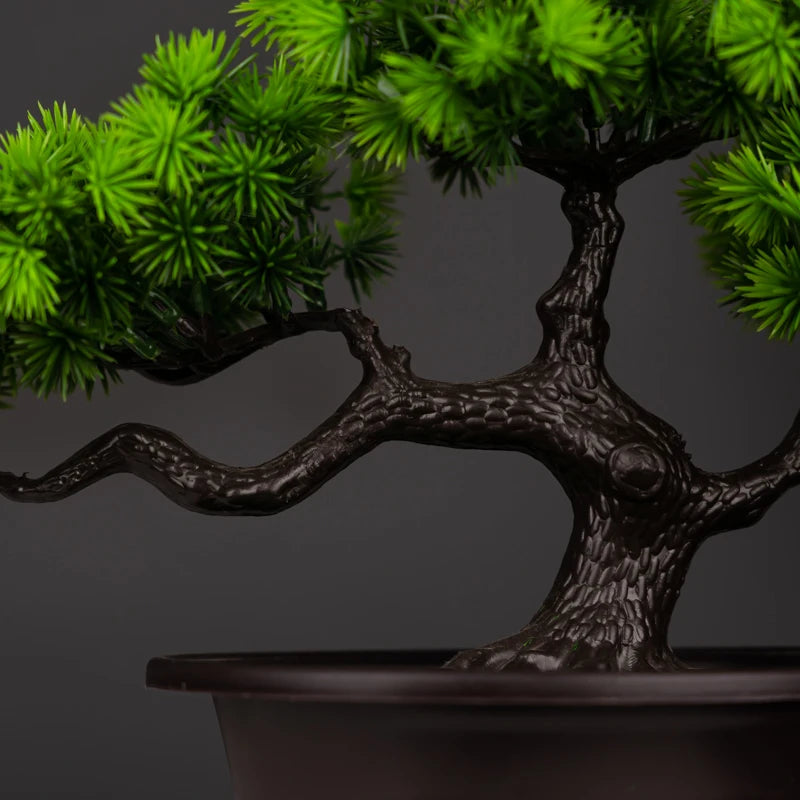 plantes de pin artificielles bonsaï décoratives en plastique pour intérieur - vue 6 sur 8