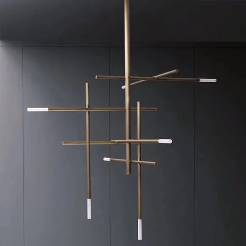 lustre led de luxe postmoderne doré pour hôtel et restaurant