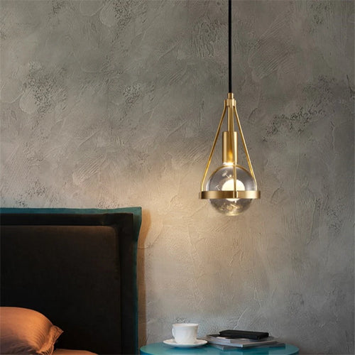Suspension Cristal Cuivre Luxe Moderne - vue 3 sur 5