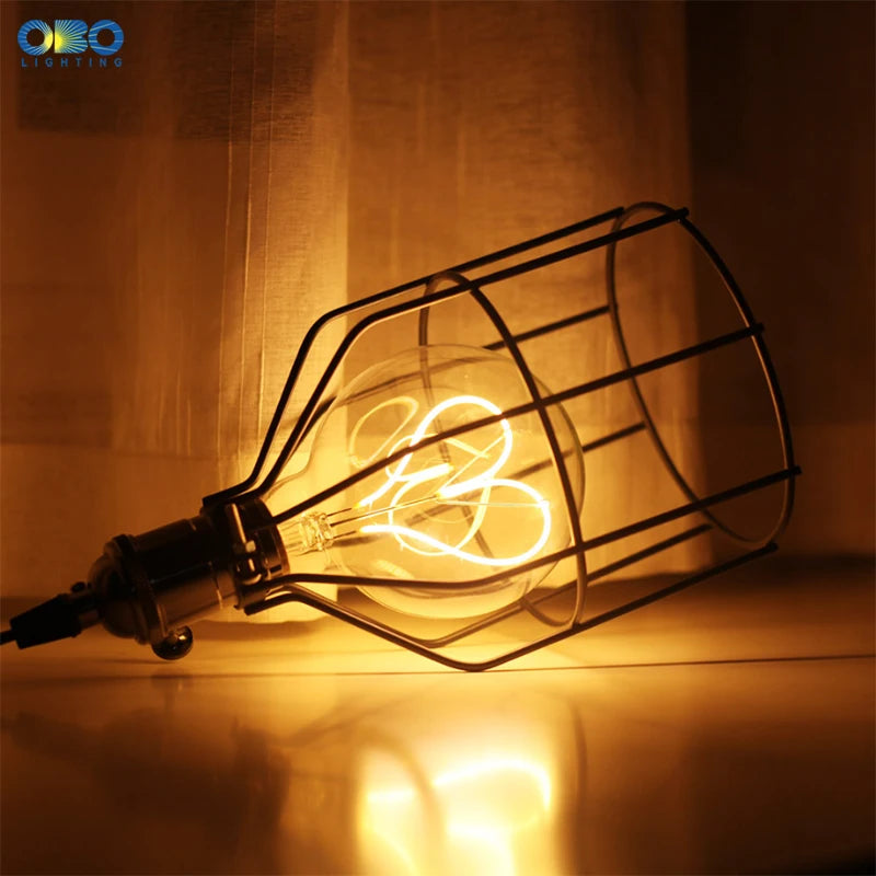 suspension vintage en fer avec interrupteur et support de lampe - vue 5 sur 16