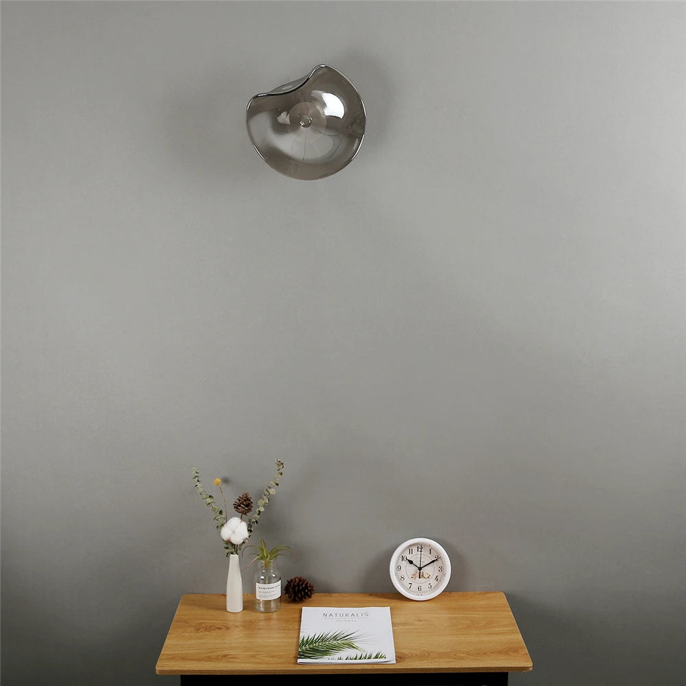 applique murale led moderne en verre éclairage surface incurvée - vue 4 sur 7