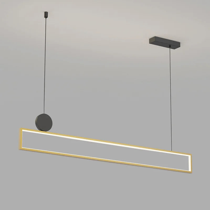 lampe pendante moderne rectangle led lustre suspendu intérieur - vue 5 sur 10