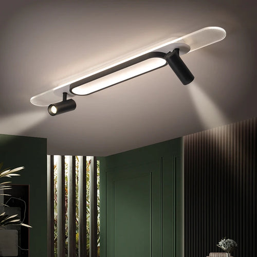 plafond moderne à leds avec spots pour maison