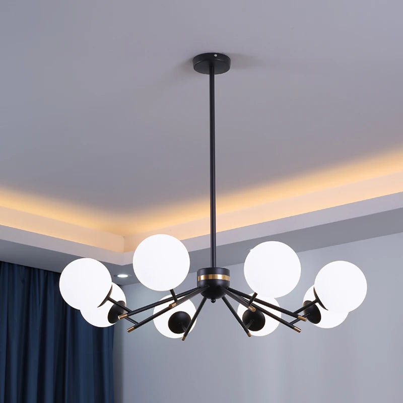 lustre moderne en boule de verre pour décoration intérieure élégante - vue 2 sur 9