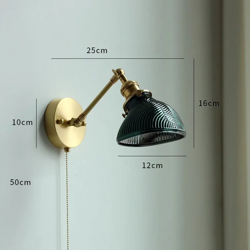 Éclairage LED verre salle bain nordique cuivre tirer interrupteur - vue 8 sur 23