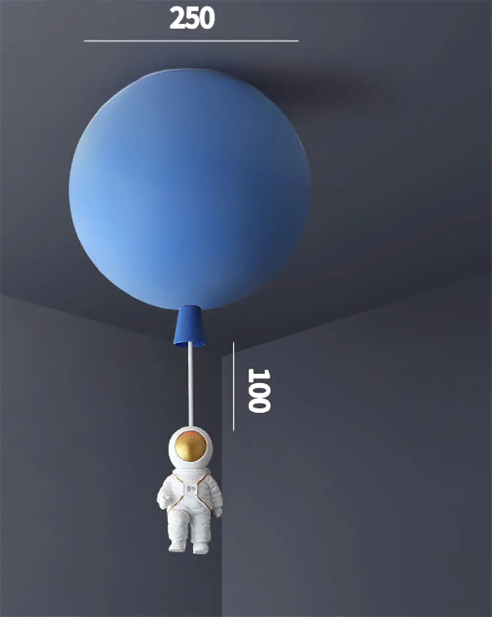 plafonnier led nordique avec astronaute et ballons pour enfants - vue 12 sur 28