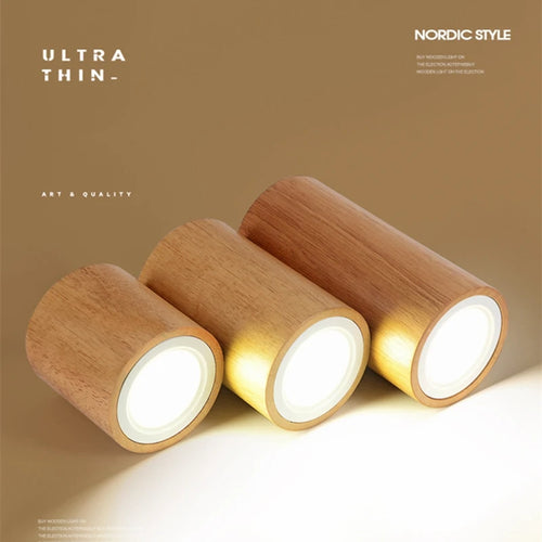 Spot Led rond en bois au design nordique - vue 4 sur 12