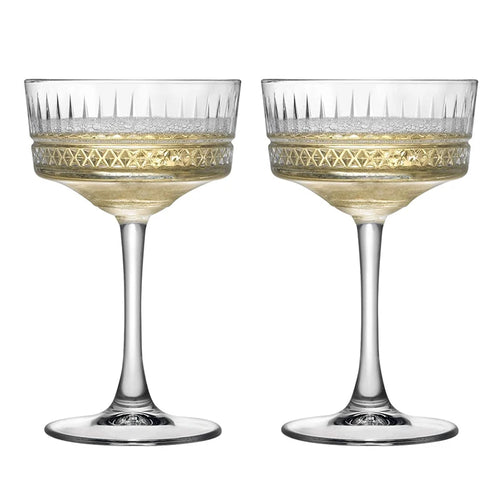 Lot 2 coupes champagne elysia verre cocktail martini