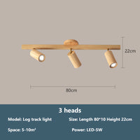 Nordic LED track spotlights wooden ceiling light for living room, wall, aisle, bar or clothing store - E27