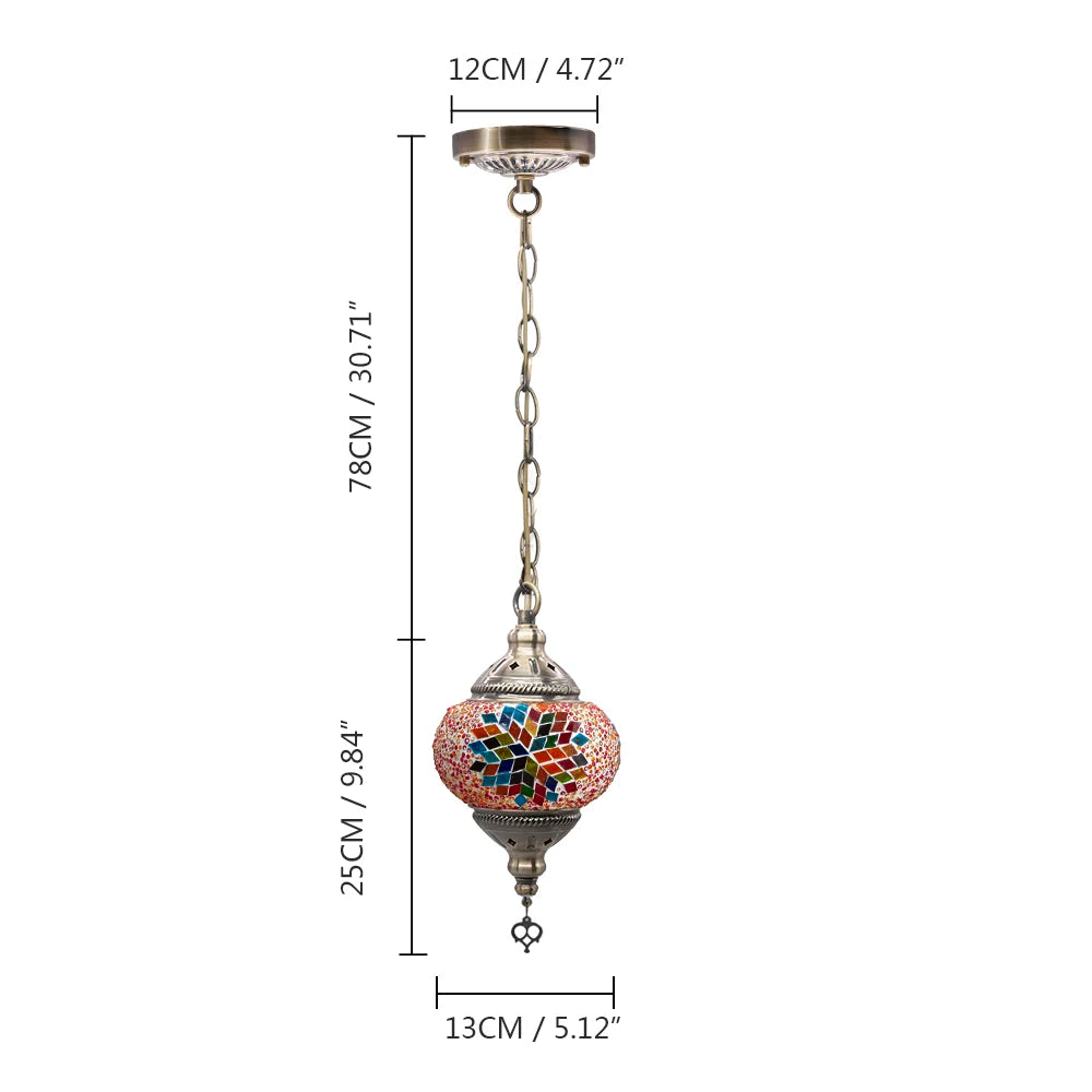 suspension turque en verre mosaïque artisanale décoration méditerranéenne - vue 14 sur 27