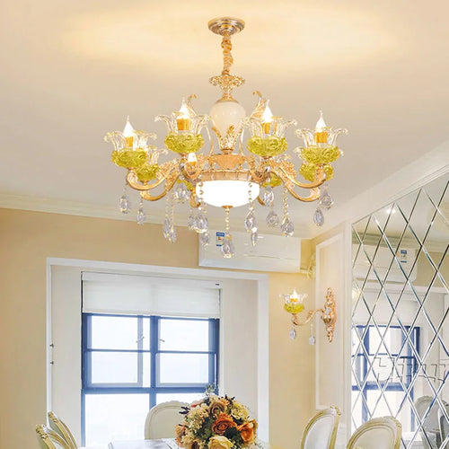 lustre en cristal européen éclairage de luxe pour décoration intérieur