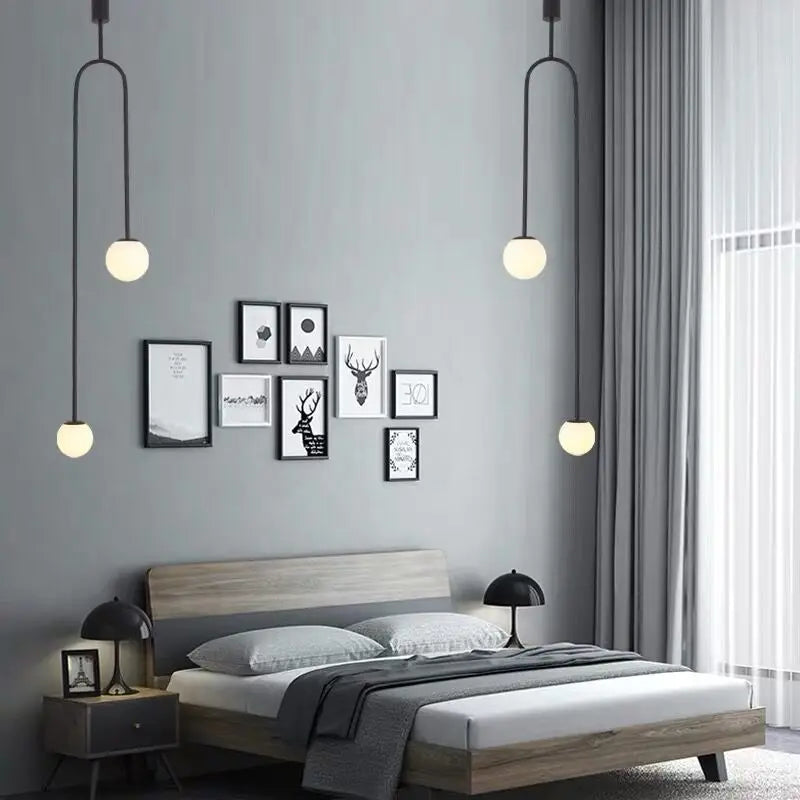 lustre rétro double tête personnalité nordique décoration boutique - vue 6 sur 8