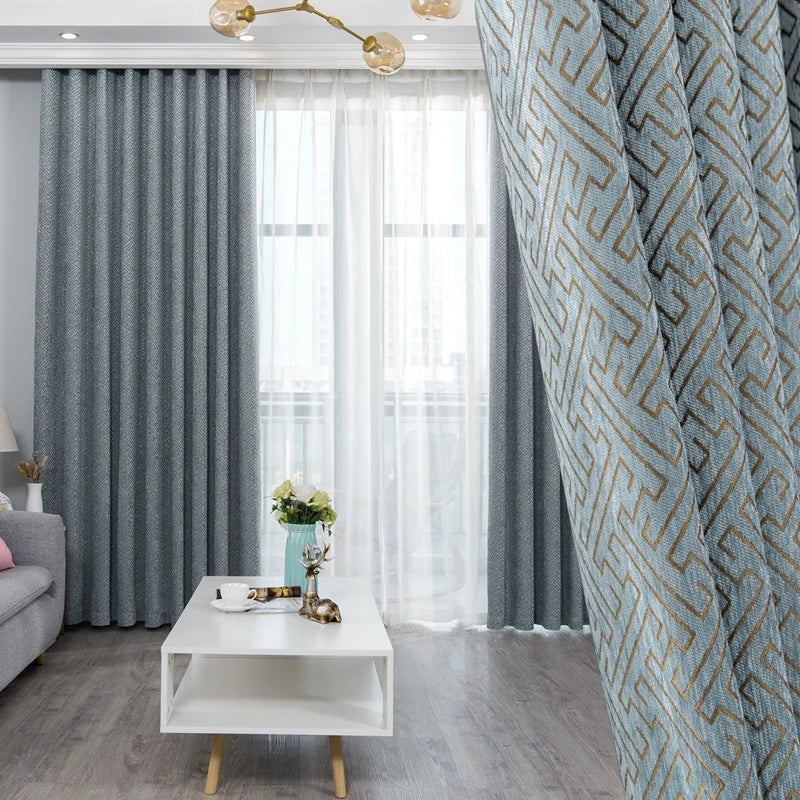Rideau occultant motif géométrique style moderne sur mesure - vue 3 sur 11