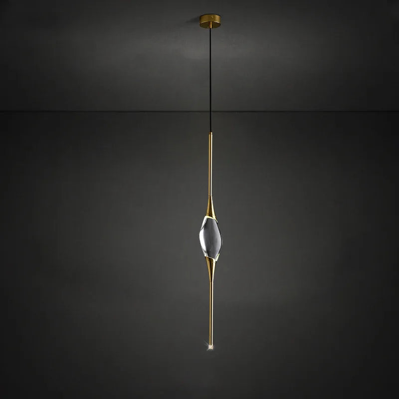 lampe de chevet postmoderne nordique en cuivre et cristal - vue 2 sur 6