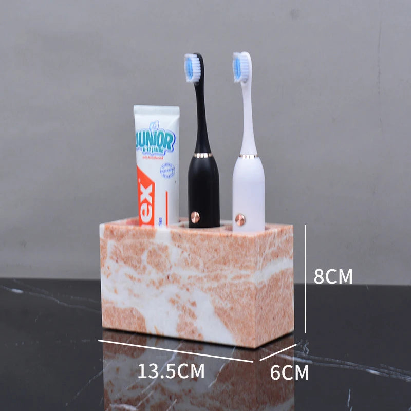 ensemble daccessoires en marbre naturel pour salle de bain - vue 14 sur 17