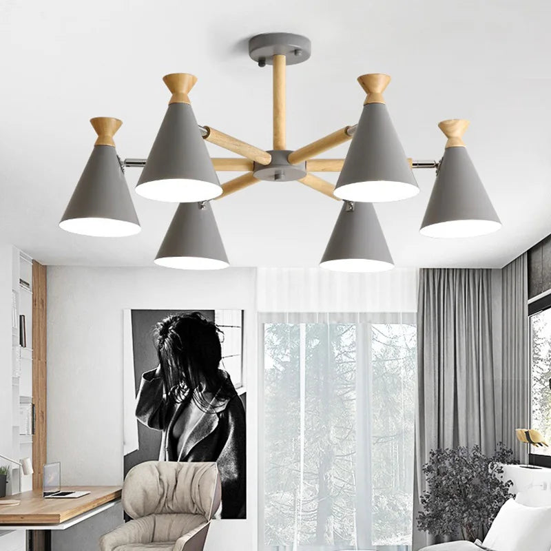 suspension nordique en bois pour décoration intérieure - vue 4 sur 26