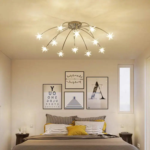 lustre moderne design chrome avec led pour éclairage maison