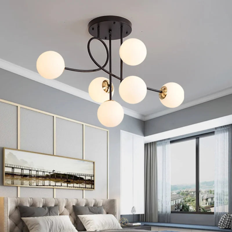 plafonnier boule en verre design nordique élégant pour intérieur moderne - vue 2 sur 11
