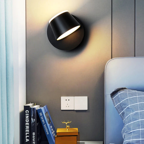 Nordique moderne intérieur applique murale LED lumière 360 ° réglable applique murale allée applique maison salon hôtel chambre éclairage décor - vue 4 sur 8