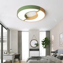 Nordic minimalist round wooden LED ceiling light