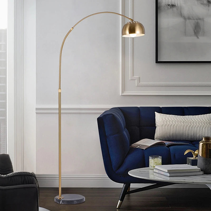 lampadaire nordique led en fer simple avec base en marbre