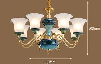 lustre en céramique et cuivre pour une ambiance moderne et simple - vue 10 sur 15