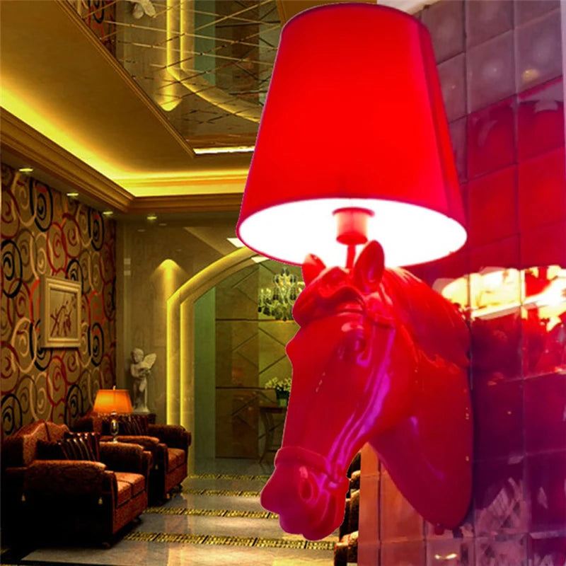 applique murale style européen cheval pour salon hôtel foyer - vue 7 sur 12